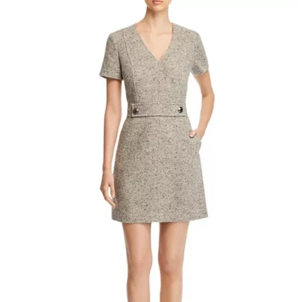 TORY BURCH Classic Priscilla Tweed Corporate Career Polished Office Dress Size 2